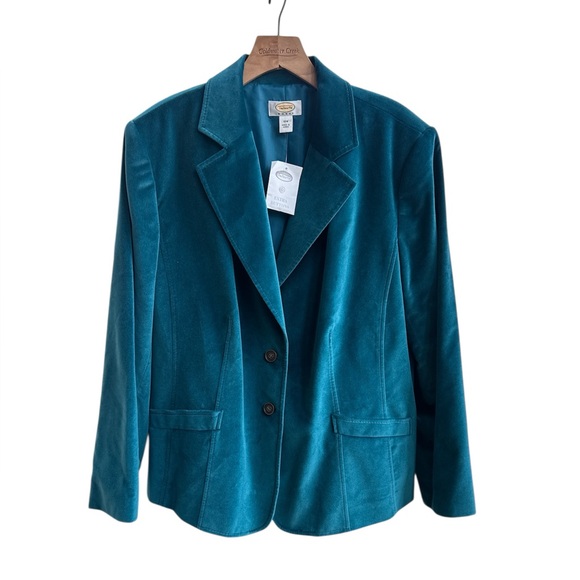 Talbots Jackets & Blazers - Talbots Velvet Blazer Jacket sz 16W New Cotton Silk blend
